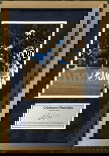 Cristiano Ronaldo Al-Nassr Laser Engraved Photo 19" x 13" Custom Framed Display: Cristiano Ronaldo Al-Nassr Laser Engraved Photo 19" x 13" Custom Framed Display This stunning custom-framed display features a laser-engraved signature from Cristiano Ronaldo, a celebrated soccer