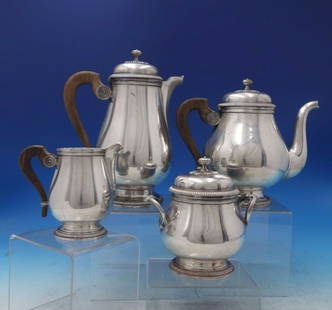 Christofle Malmaison 4pc Silverplate Tea Set France: Christofle Malmaison 4pc Silverplate Tea Set France Elevate your tea time with this exquisite Malmaison by Christofle Gallia French Silverplate Tea Set, a stunning four-piece collection that is both
