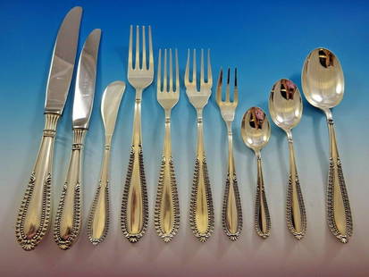 Camusso Gran Paris Sterling Silver Flatware Set 134 Pieces for 12: Camusso Gran Paris Sterling Silver Flatware Set 134 Pieces for 12 Experience the elegance of the Gran Paris Sterling Silver Flatware Set by Camusso, a stunning collection of 134 pieces designed for