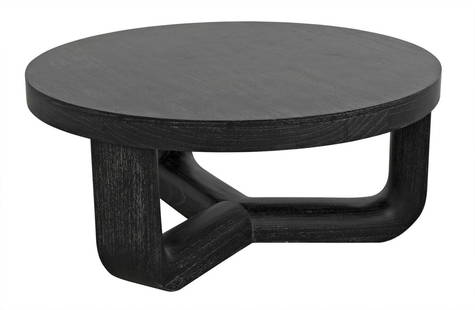Elegant Cinder Black Coffee Table: Elegant Cinder Black Coffee Table This elegant Cinder Black Mahogany Coffee Table combines vintage charm with modern functionality. Crafted in an English Traditional style, it features a square