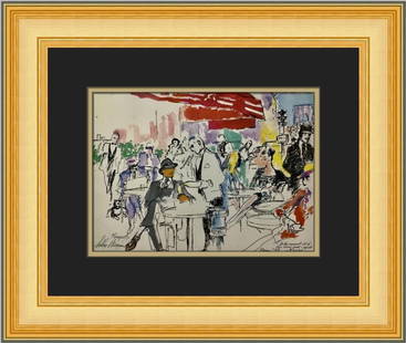 LeRoy Neiman Scene at Fouquets Framed Print 15 x 18 Art 1994: LeRoy Neiman Scene at Fouquets Framed Print 15 x 18 Art 1994 This stunning medium-sized print titled 'Scene at Fouquets' by artist LeRoy Neiman captures the essence of expressionism. Created in