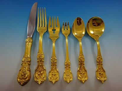 Reed & Barton Francis I Sterling Silver Flatware Set 76 Pcs with Storage Chest: Reed & Barton Francis I Sterling Silver Flatware Set 76 Pcs with Storage Chest This exquisite Francis I flatware set by Reed and Barton is crafted from sterling silver and consists of 76 pieces,