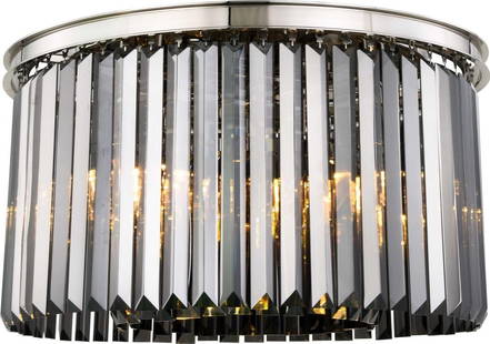 Sydney Collection Flush-Mount Ceiling Light by Elegant Lighting 13.5H 26W 26D Crystal Polished: Sydney Collection Flush-Mount Ceiling Light by Elegant Lighting 13.5H 26W 26D Crystal Polished Nickel Illuminate your space with the Modern Elegance Sydney Crystal Light. This flush-mount ceiling ligh