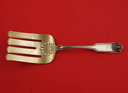 Frank Smith Fiddle Shell Sterling Silver Asparagus Fork 9 Gold Washed: Frank Smith Fiddle Shell Sterling Silver Asparagus Fork 9 Gold Washed This stunning asparagus fork is crafted from sterling silver (.925) in the elegant Fiddle Shell pattern by Frank Smith.