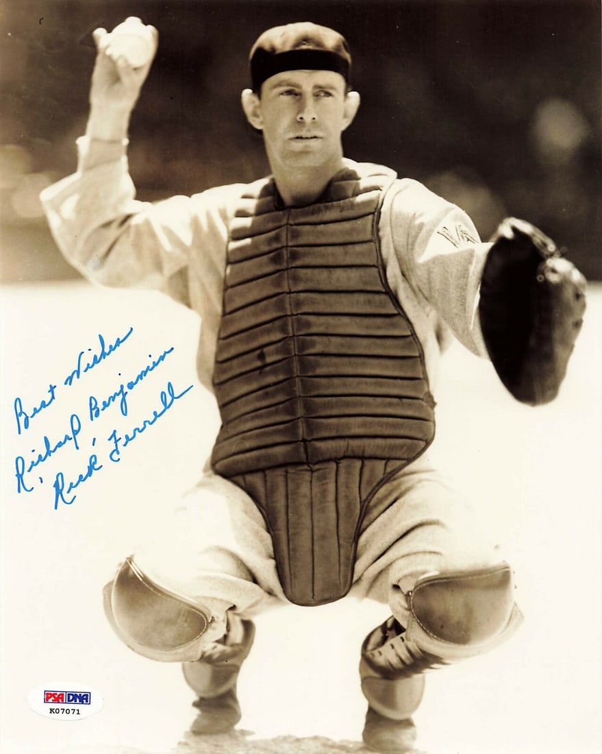 Rick Ferrell Signed 8x10 Color Photo Red Sox PSA Authenticated: Rick Ferrell Signed 8x10 Color Photo Red Sox PSA Authenticated Celebrate the legacy of Rick Ferrell with this authentic 8x10 color photo, featuring his signature in blue sharpie. This item is a must-h