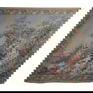 Exquisite French Needlepoint Tapestry 77 x 75 Gold Textile 20 Years Old: Exquisite French Needlepoint Tapestry 77 x 75 Gold Textile 20 Years Old This exquisite French-made needlepoint tapestry showcases high-quality construction and is approximately 20 years old. It is