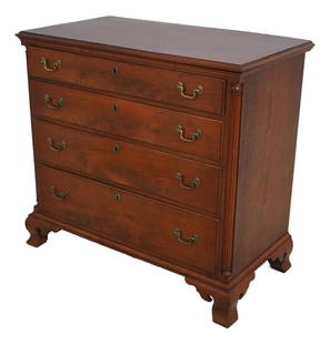 Louis Irion Chippendale Walnut Chest 39.5" W Handcrafted Quality: Louis Irion Chippendale Walnut Chest 39.5" W Handcrafted Quality This exquisite Louis Irion Bench Made Chippendale Walnut Chest showcases timeless craftsmanship and traditional design elements. With