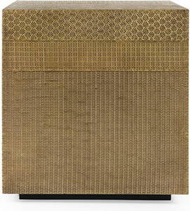 Antique Brass Side Table with Elegant Patterns