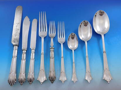 Mappin & Webb Albany Sterling Silver Flatware Set 156 Pieces Lotus Pattern: Mappin & Webb Albany Sterling Silver Flatware Set 156 Pieces Lotus Pattern Discover the elegance of the Albany flatware set by Mappin & Webb, a prestigious British brand with over 241 years of