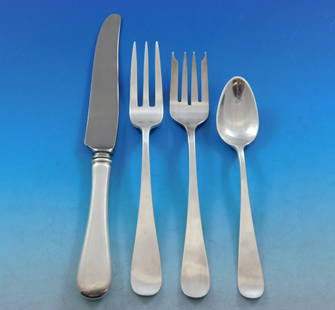 Windsor Sterling Silver Flatware Set for 12 by Old Newbury Crafters 51 pcs: Windsor Sterling Silver Flatware Set for 12 by Old Newbury Crafters 51 pcs This stunning Windsor flatware set by Old Newbury Crafters showcases exquisite craftsmanship in sterling silver, designed