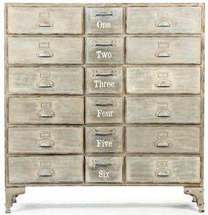 Zentique Oscar Industrial Drawer Cabinet Beige 41.25H 39.25W 14.50D: Zentique Oscar Industrial Drawer Cabinet Beige 41.25H 39.25W 14.50D Introducing the Oscar Drawer Cabinet, a stunning piece that combines industrial style with a sophisticated beige finish. This
