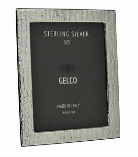 Gelco 925 Sterling Silver Wooden Leather Photo Frame 4x6: Gelco 925 Sterling Silver Wooden Leather Photo Frame 4x6 This elegant picture frame features a sophisticated blend of Italian craftsmanship, showcasing a beautiful design that combines 925 sterling