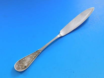 Tiffany & Co Japanese Pattern Sterling Silver Pate Knife 6 1/4" Heirloom: Tiffany & Co Japanese Pattern Sterling Silver Pate Knife 6 1/4" Heirloom This exquisite pate knife from Tiffany & Co. showcases the renowned Japanese pattern, measuring 6 1/4 inches. Crafted from
