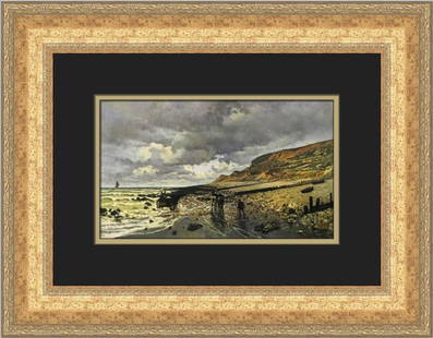 Claude Monet Pointe De La Heve at Low Tide Custom Framed Print 15 x 19: Claude Monet Pointe De La Heve at Low Tide Custom Framed Print 15 x 19 This exquisite custom framed print features Claude Monet's masterpiece, "Pointe De La Heve at Low Tide." Measuring 15 in. x 19