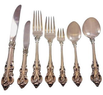 Towle El Grandee Sterling Silver Flatware Set for 8, 63 Pieces with Storage Chest: Towle El Grandee Sterling Silver Flatware Set for 8, 63 Pieces with Storage Chest Introducing the El Grandee Sterling Silver Flatware Set by Towle, a stunning collection designed for elegant dining.