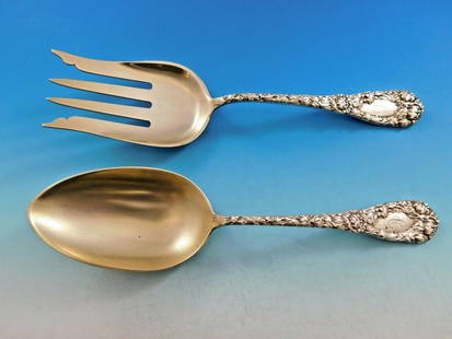 Durgin Chrysanthemum Sterling Silver Casserole Set 9 Rare Gold Wash: Durgin Chrysanthemum Sterling Silver Casserole Set 9 Rare Gold Wash This exquisite 9" casserole serving set showcases the stunning Chrysanthemum pattern by Durgin, crafted from high-quality sterling