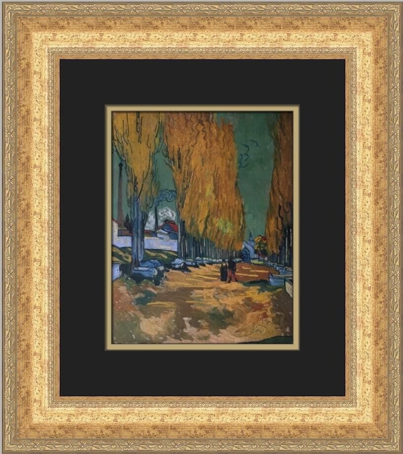Vincent Van Gogh Les Alyschamps Framed Print 18 x 16 Art: Vincent Van Gogh Les Alyschamps Framed Print 18 x 16 Art This stunning custom framed print features Vincent van Gogh's iconic artwork "Les Alyschamps". Measuring 16 in. wide by 18 in. high, this mediu