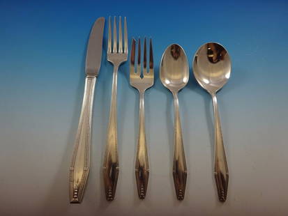 Formality by State House 43 Piece Sterling Silver Flatware Set: Formality by State House 43 Piece Sterling Silver Flatware Set Enhance your dining experience with this exquisite Formality by State House Sterling Silver Flatware Service Set, featuring 43