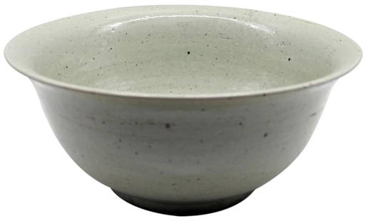Handmade Korean Bowl: Vintage White Charm: Handmade Korean Bowl: Vintage White Charm This exquisite handmade Korean bowl showcases vintage charm with its unique, light-colored ceramic glaze. It features a slightly flared rim and is perfect for