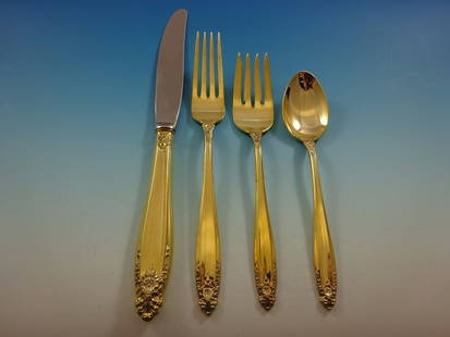 International Silver Prelude Gold Vermeil Flatware Set 48 Pieces: International Silver Prelude Gold Vermeil Flatware Set 48 Pieces Enhance your dining experience with the Prelude Gold Flatware Set by International Silver. This exquisite 48-piece collection