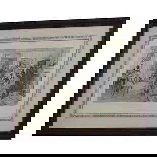 Antique 1892 Framed Print 'For Fifty Years' 33.5 x 29.5 Inches: Antique 1892 Framed Print 'For Fifty Years' 33.5 x 29.5 Inches This exquisite colored engraved print titled 'For Fifty Years' is a remarkable piece of art, published in London in 1892. With a rich