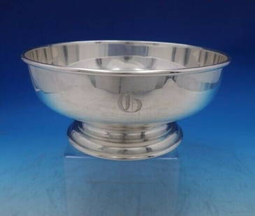 Gorham Old French Sterling Silver Fruit Bowl 4 1/4" x 9" Monogrammed: Gorham Old French Sterling Silver Fruit Bowl 4 1/4" x 9" Monogrammed This exquisite Old French fruit bowl by Gorham showcases the elegant craftsmanship of sterling silver. Measuring 4 1/4" in height