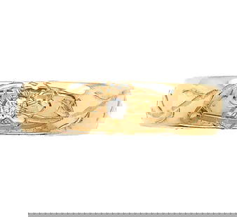 14k Yellow Gold Hand Engraved Diamond Wedding Band Size 6.5: 14k Yellow Gold Hand Engraved Diamond Wedding Band Size 6.5 This exquisite wedding band is crafted from 14k yellow gold and features intricate hand engraving with a beautiful floral vine design. It