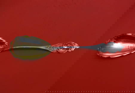 Medallion Coin Berry Spoon 8 7/8 Coin Silver Brite-Cut Gold Wash: Medallion Coin Berry Spoon 8 7/8 Coin Silver Brite-Cut Gold Wash This exquisite Medallion Coin Berry Spoon features a classic lobed design, crafted in coin silver and enhanced with a beautiful