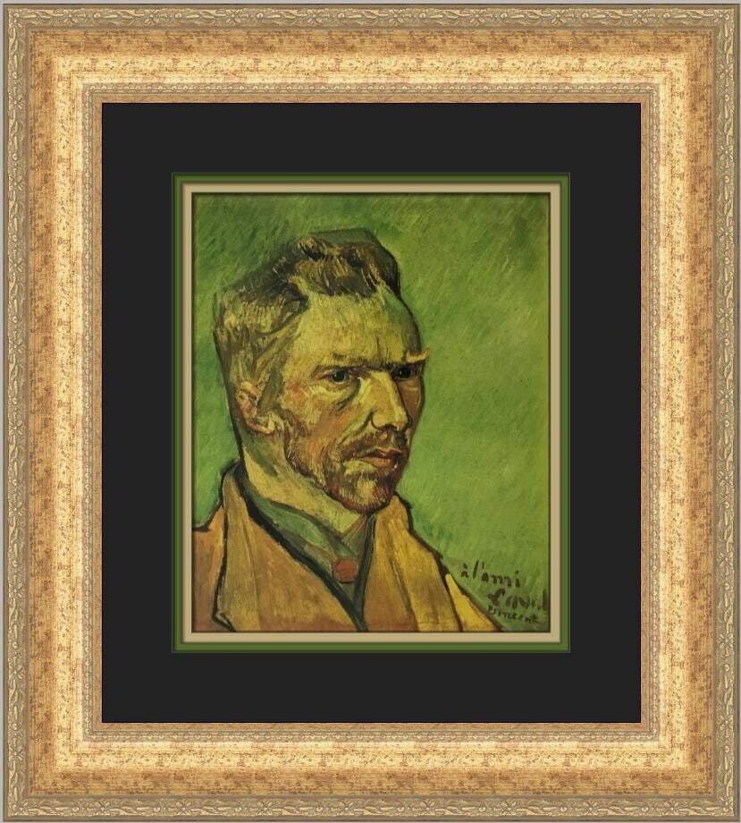 Vincent Van Gogh Self-Portrait Dedicated to Charles Laval Custom Framed Print 18 x 17: Vincent Van Gogh Self-Portrait Dedicated to Charles Laval Custom Framed Print 18 x 17 This stunning custom framed print features Vincent Van Gogh's "Self-Portrait Dedicated to Charles Laval," a remark