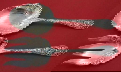 Frank Whiting Easter Lily Sterling Silver Salad Serving Set 9 1/4" Heavy 2pc: Frank Whiting Easter Lily Sterling Silver Salad Serving Set 9 1/4" Heavy 2pc Enhance your dining experience with this exquisite Easter Lily Sterling Silver Salad Serving Set by Frank Whiting. This