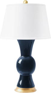 Navy Blue Blanc De Chine Tao Lamp - Antique Style: Navy Blue Blanc De Chine Tao Lamp - Antique Style Illuminate your space with this stunning Navy Blanc de Chine Tao Lamp, designed in an antique style. Crafted from high-quality Blanc De Chine