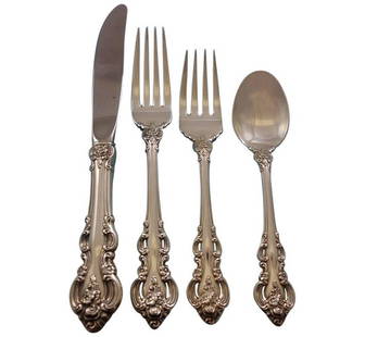 Towle El Grandee Sterling Silver Flatware Set for 12, 56 Pieces with Storage Chest: Towle El Grandee Sterling Silver Flatware Set for 12, 56 Pieces with Storage Chest Elevate your dining experience with the El Grandee Sterling Silver Flatware Set by Towle. This exquisite set,