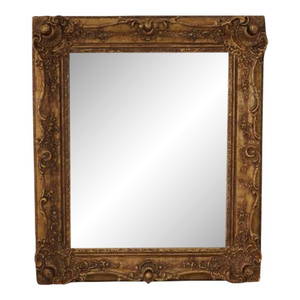 Antique 150 Year Old Restored Gold Rectangular Beveled Mirror