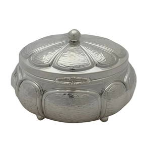 Handmade Modern 925 Sterling Silver Hammered Esrog Jewelry Box 5.25 x 6 Inches: Handmade Modern 925 Sterling Silver Hammered Esrog Jewelry Box 5.25 x 6 Inches This exquisite Esrog jewelry box is crafted from fine 925 sterling silver, showcasing a modern design with a hammered