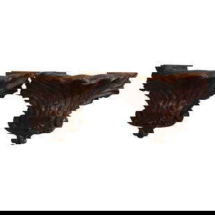 Exquisite Set of 2 Louis XV Carved Walnut Wall Brackets France 1860: Exquisite Set of 2 Louis XV Carved Walnut Wall Brackets France 1860 Enhance your interior decor with this exquisite pair of 19th Century Louis XV Carved Walnut Wall Brackets, expertly crafted in