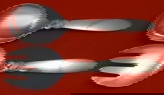 Georg Jensen Cactus Sterling Silver 9" Salad Serving Set 2-Piece: Georg Jensen Cactus Sterling Silver 9" Salad Serving Set 2-Piece Enhance your dining experience with this exquisite 2-piece salad serving set from Georg Jensen, featuring the iconic Cactus pattern.