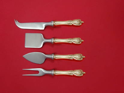 Lunt Monticello Sterling Silver Cheese Set 4pc Hollow Handle: Lunt Monticello Sterling Silver Cheese Set 4pc Hollow Handle This exquisite 4-piece cheese serving set, crafted by Lunt in the Monticello pattern, features beautiful sterling silver with hollow
