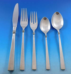 International Sterling Dawn Rose 20-Piece Flatware Set with Wooden Caddy: International Sterling Dawn Rose 20-Piece Flatware Set with Wooden Caddy Enhance your dining experience with the Dawn Rose Flatware Set by International Sterling. This elegant 20-piece set features