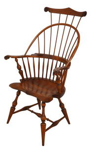 Dr Dimes Windsor Armchair 28w x 18d x 46.5h Brown Wood: Dr Dimes Windsor Armchair 28w x 18d x 46.5h Brown Wood This Dr Dimes Fan Back Windsor Armchair features a timeless design with knuckle carved arms and a shapely saddle seat, showcasing high-quality