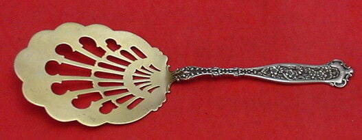 Whiting Dresden Sterling Silver Fried Egg Server Gold Washed 8 3/8 Inch: Whiting Dresden Sterling Silver Fried Egg Server Gold Washed 8 3/8 Inch This exquisite serving piece is a Fried Egg Server from the renowned Dresden pattern by Whiting. Crafted from high-quality