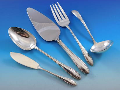 Gorham Lyric Sterling Silver 5-Piece Serving Set for Elegant Dining: Gorham Lyric Sterling Silver 5-Piece Serving Set for Elegant Dining Elevate your dining experience with the Lyric by Gorham Sterling Silver Essential Serving Set, a comprehensive 5-piece collection