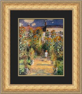 Claude Monet The Artist's Garden in Vetheuil Custom Framed Art Print 22 x 19: Claude Monet The Artist's Garden in Vetheuil Custom Framed Art Print 22 x 19 This custom framed print features Claude Monet's iconic work, "The Artist's Garden in Vetheuil," showcasing the artist's