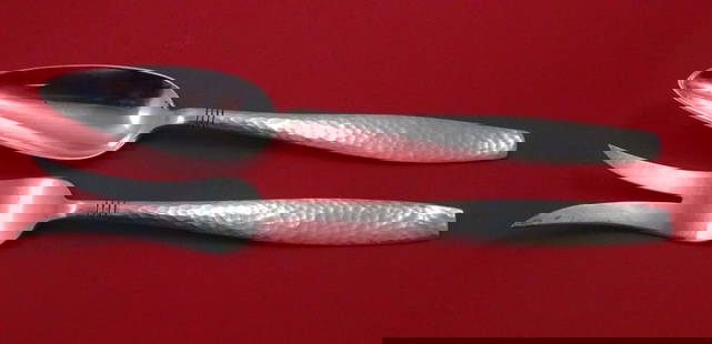 Allan Adler Swedish Modern Sterling Silver 2pc Chop Set Heavily Hammered 10 1/4": Allan Adler Swedish Modern Sterling Silver 2pc Chop Set Heavily Hammered 10 1/4" Enhance your dining experience with this exquisite 2-piece chop set in the Swedish Modern pattern by Allan Adler.