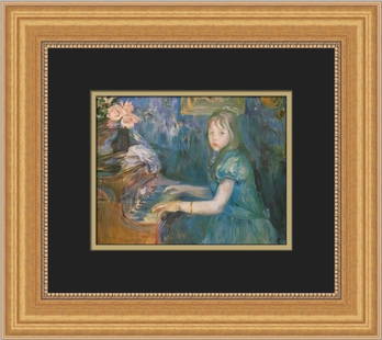 Berthe Morisot Lucie Leon at the Piano Custom Framed Print 15 x 16: Berthe Morisot Lucie Leon at the Piano Custom Framed Print 15 x 16 Enhance your art collection with this exquisite custom framed print of "Lucie Leon at the Piano" by renowned artist Berthe Morisot.