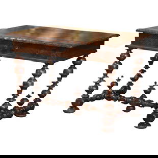 18th Century French Louis XIII Walnut Side Table with Drawer: 18th Century French Louis XIII Walnut Side Table with Drawer Enhance your living space with this exquisite 18th Century French Louis XIII Carved Walnut Turned-Leg Side Table. Crafted in the Perigord r