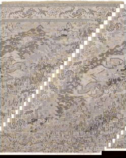 Hand-Knotted Floral Heriz Serapi Wool Area Rug 7'11 x 10'0: Hand-Knotted Floral Heriz Serapi Wool Area Rug 7'11 x 10'0 Enhance your living space with this Distressed Floral Heriz Serapi Wool Rug, featuring a beautiful transitionally styled pattern. Crafted