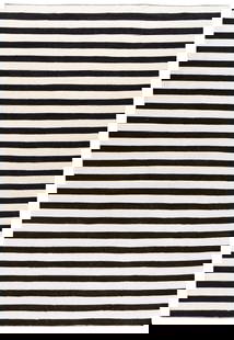Oversize Black White Striped Kilim Wool Rug 12'4 x 18'0: Oversize Black White Striped Kilim Wool Rug 12'4 x 18'0 Enhance your living space with this contemporary oversize black and white striped Kilim rug. Crafted from hand-woven wool, this large
