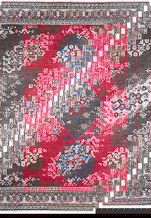5.7 x 8.5 Hand-Knotted New Kazak Rug in Vibrant Colors: 5.7 x 8.5 Hand-Knotted New Kazak Rug in Vibrant Colors Elevate your home with this stunning 5.7 x 8.5 New Kazak Rug, a perfect blend of traditional craftsmanship and modern design. Handwoven with