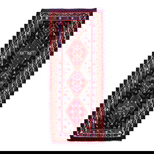 Vintage Kilim Handmade Wool Runner 5'2" x 12'11" Multicolor Geometric Design: Vintage Kilim Handmade Wool Runner 5'2" x 12'11" Multicolor Geometric Design This Vintage Kilim Handmade Flatweave Wool Runner showcases a vibrant multicolor geometric design, making it a stunning