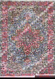 4.4 x 6.8 Handwoven Semi-Antique Persian Tabriz Rug Wool: 4.4 x 6.8 Handwoven Semi-Antique Persian Tabriz Rug Wool Introduce timeless elegance into your space with this Semi-Antique Persian Tabriz Rug. Handcrafted by skilled artisans in the Tabriz region